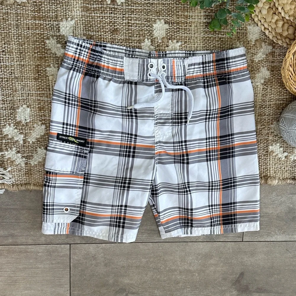Sunproof by Weatherproof Boys Plaid Surf Swim Trunks Swim Shorts Size 5/6